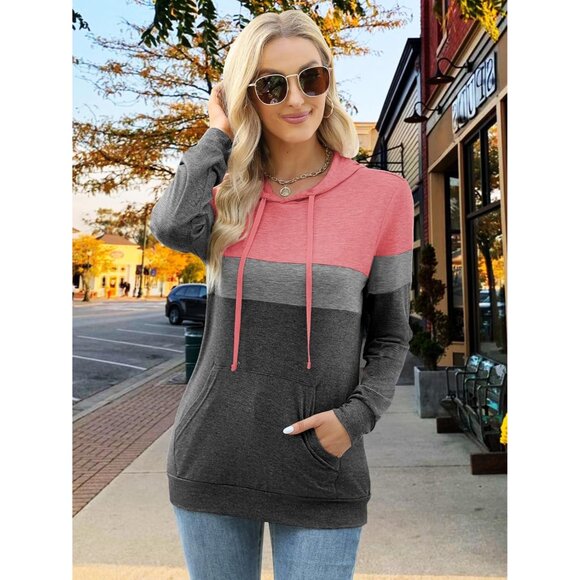 Women's Long Sleeve Hoodie Pullover Casual Tops Lightweight Fall Fashion - Picture 6 of 7